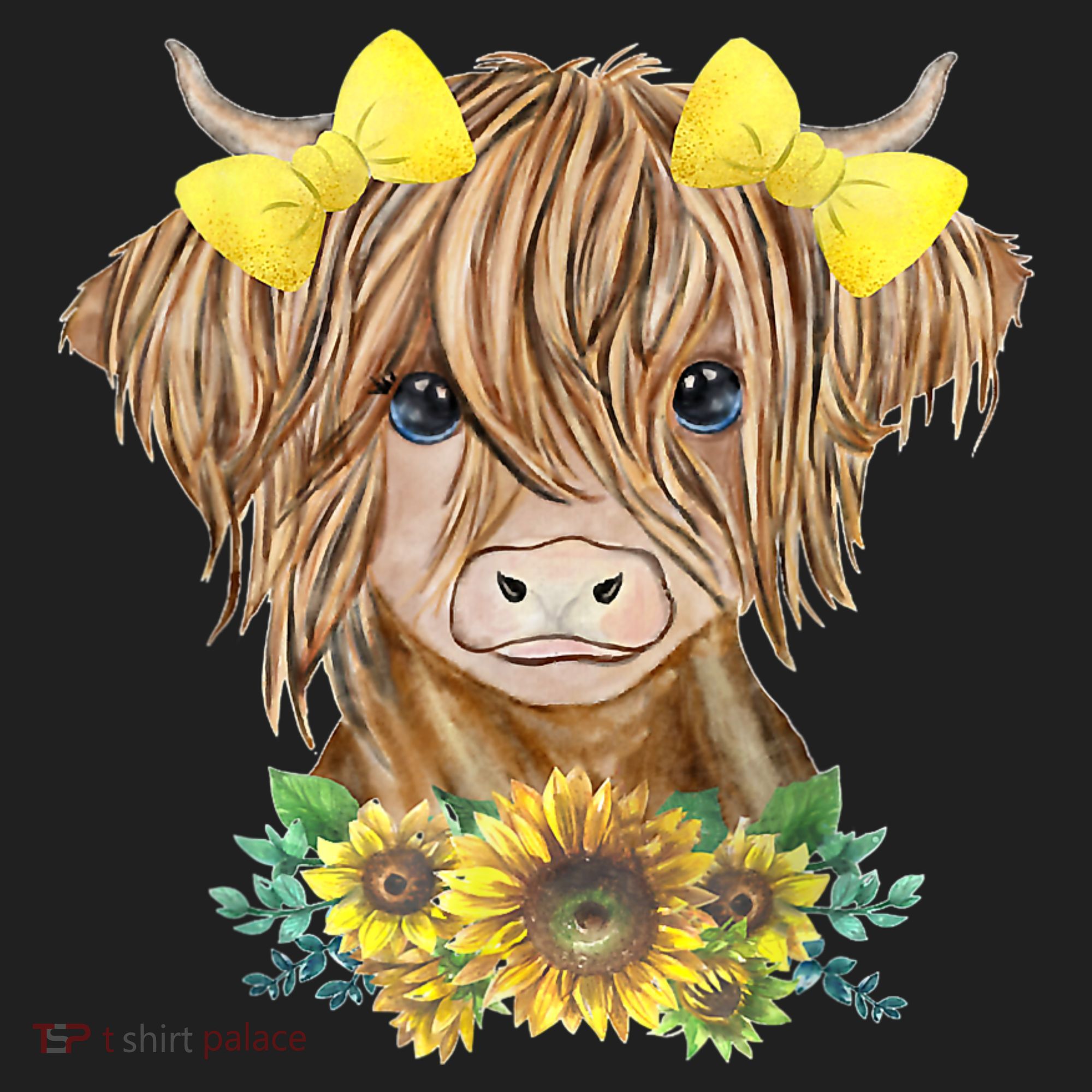 Highland Cow With Sunflowers Beanie
