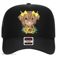 Highland Cow With Sunflowers Hat thumb 0