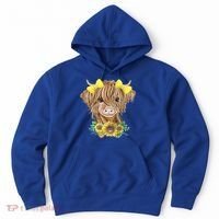 Highland Cow With Sunflowers Hoodie thumb 0