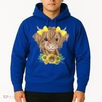 Highland Cow With Sunflowers Hoodie thumb 2