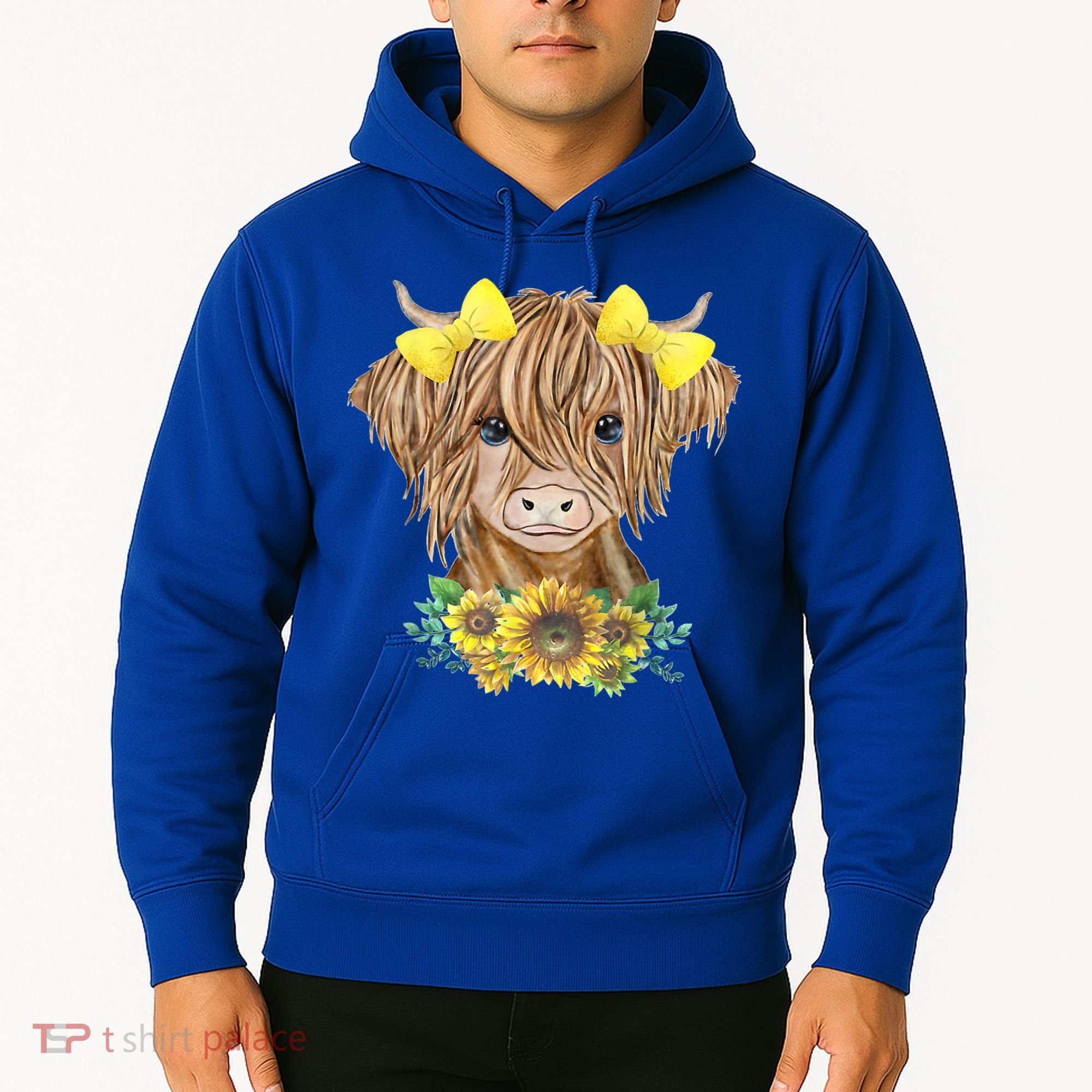 Highland Cow With Sunflowers Hoodie