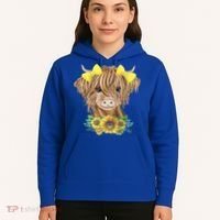 Highland Cow With Sunflowers Hoodie thumb 5