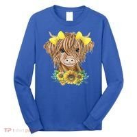 Highland Cow With Sunflowers Long Sleeve Shirt thumb 0