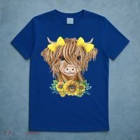 Highland Cow With Sunflowers T-Shirt thumb 5