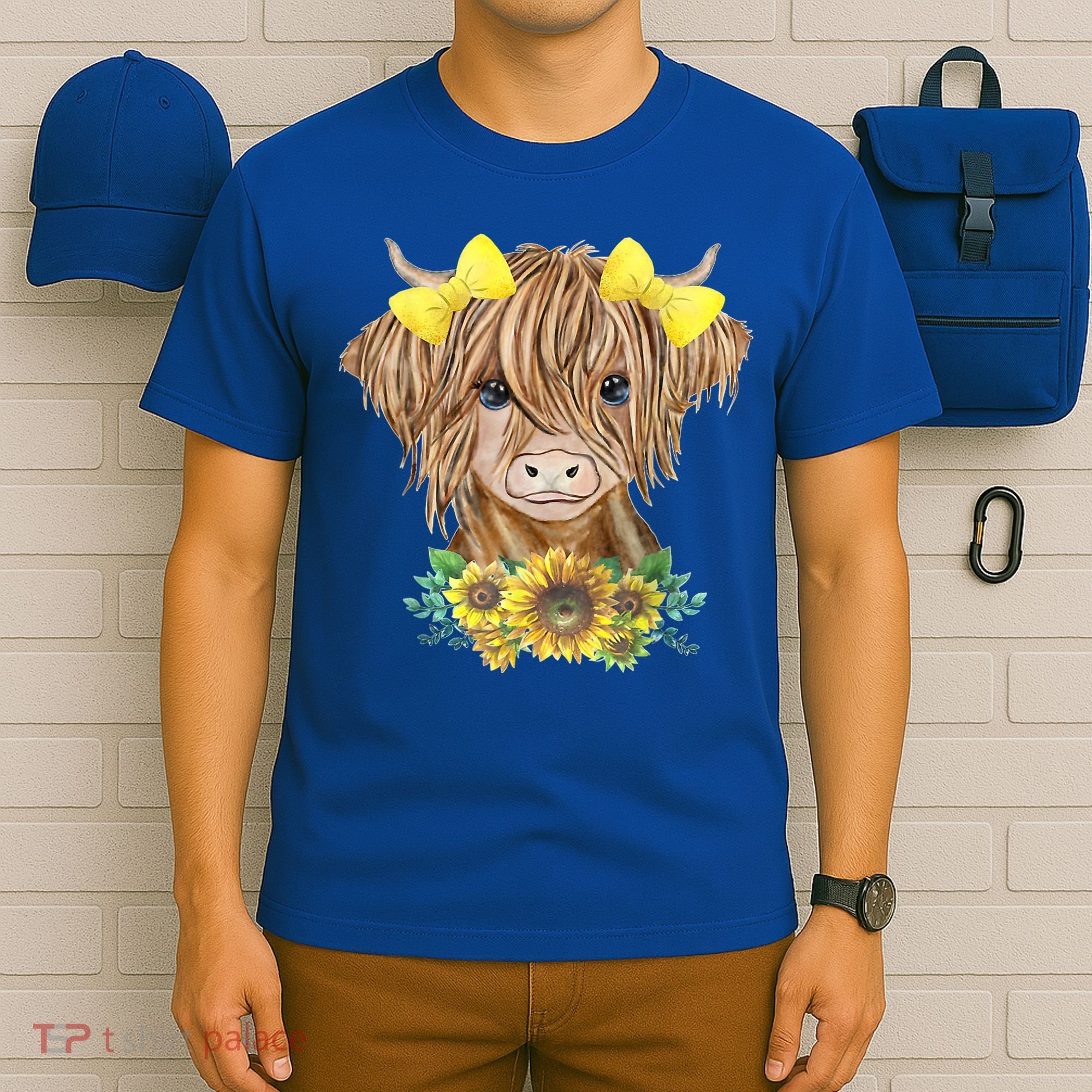 Highland Cow With Sunflowers T-Shirt