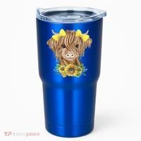 Highland Cow With Sunflowers Tumbler thumb 0