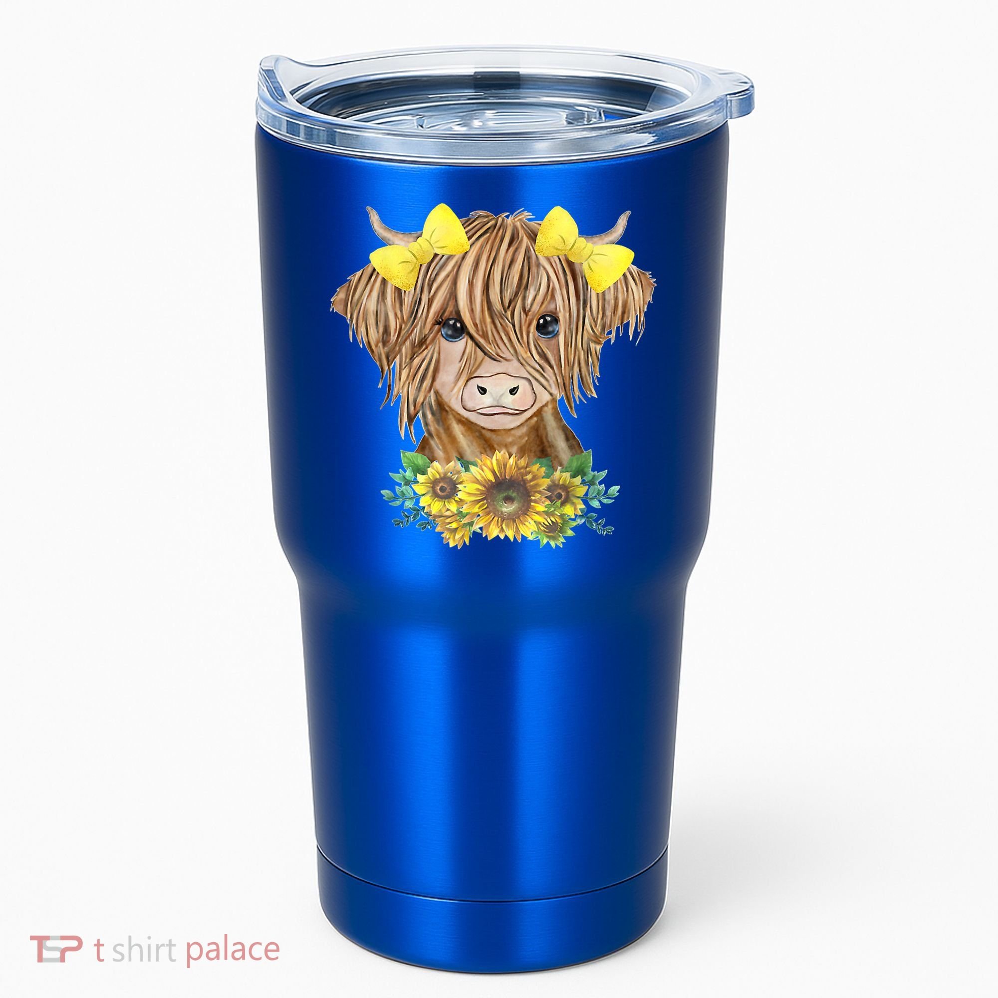 Highland Cow With Sunflowers Tumbler