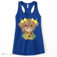 Highland Cow With Sunflowers Women's Tank Top thumb 0