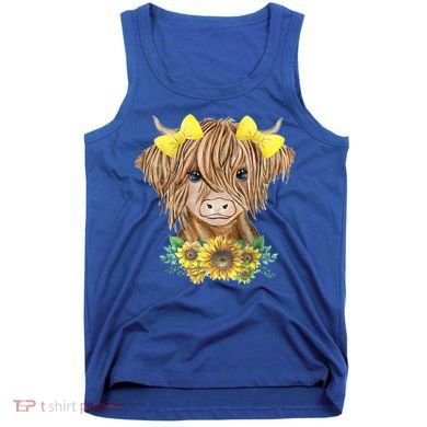 Highland Cow With Sunflowers Tank Top