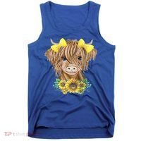 Highland Cow With Sunflowers Tank Top thumb 0