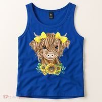 Highland Cow With Sunflowers Tank Top thumb 2