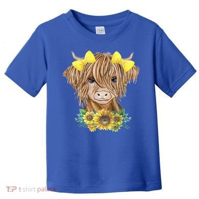 Highland Cow With Sunflowers Toddler T-Shirt