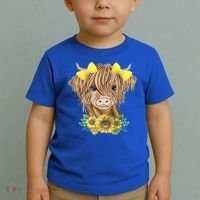 Highland Cow With Sunflowers Toddler T-Shirt thumb 2