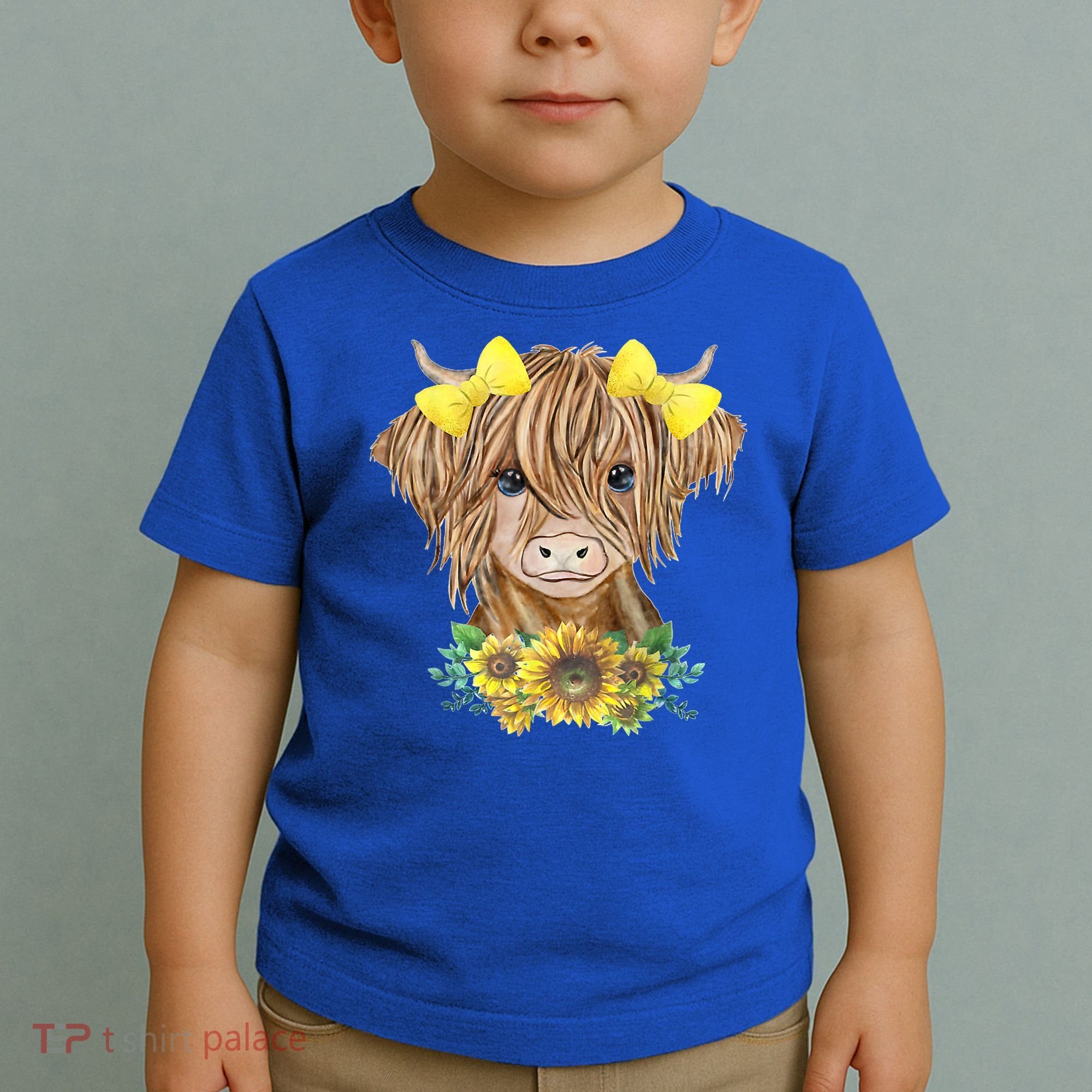 Highland Cow With Sunflowers Toddler T-Shirt