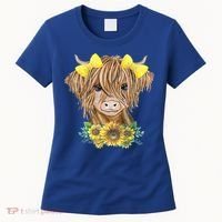 Highland Cow With Sunflowers Women's T-Shirt thumb 0