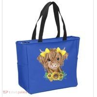 Highland Cow With Sunflowers Tote Bag thumb 2