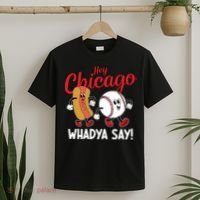 Hey Chicago Whadya Say Baseball And Hot Dog Funny Retro T-Shirt thumb 2