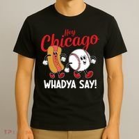 Hey Chicago Whadya Say Baseball And Hot Dog Funny Retro T-Shirt thumb 3