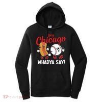 Hey Chicago Whadya Say Baseball And Hot Dog Funny Retro Women's Hoodie thumb 0