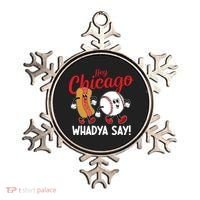 Hey Chicago Whadya Say Baseball And Hot Dog Funny Retro Ornament thumb 0