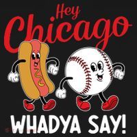 Hey Chicago Whadya Say Baseball And Hot Dog Funny Retro Baby Bodysuit thumb 2