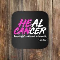 Heal Cancer With God Coaster thumb 0