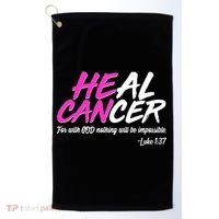Heal Cancer With God Golf Towel thumb 0
