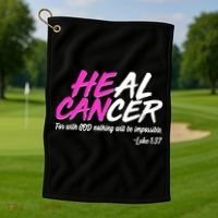 Heal Cancer With God Golf Towel thumb 1