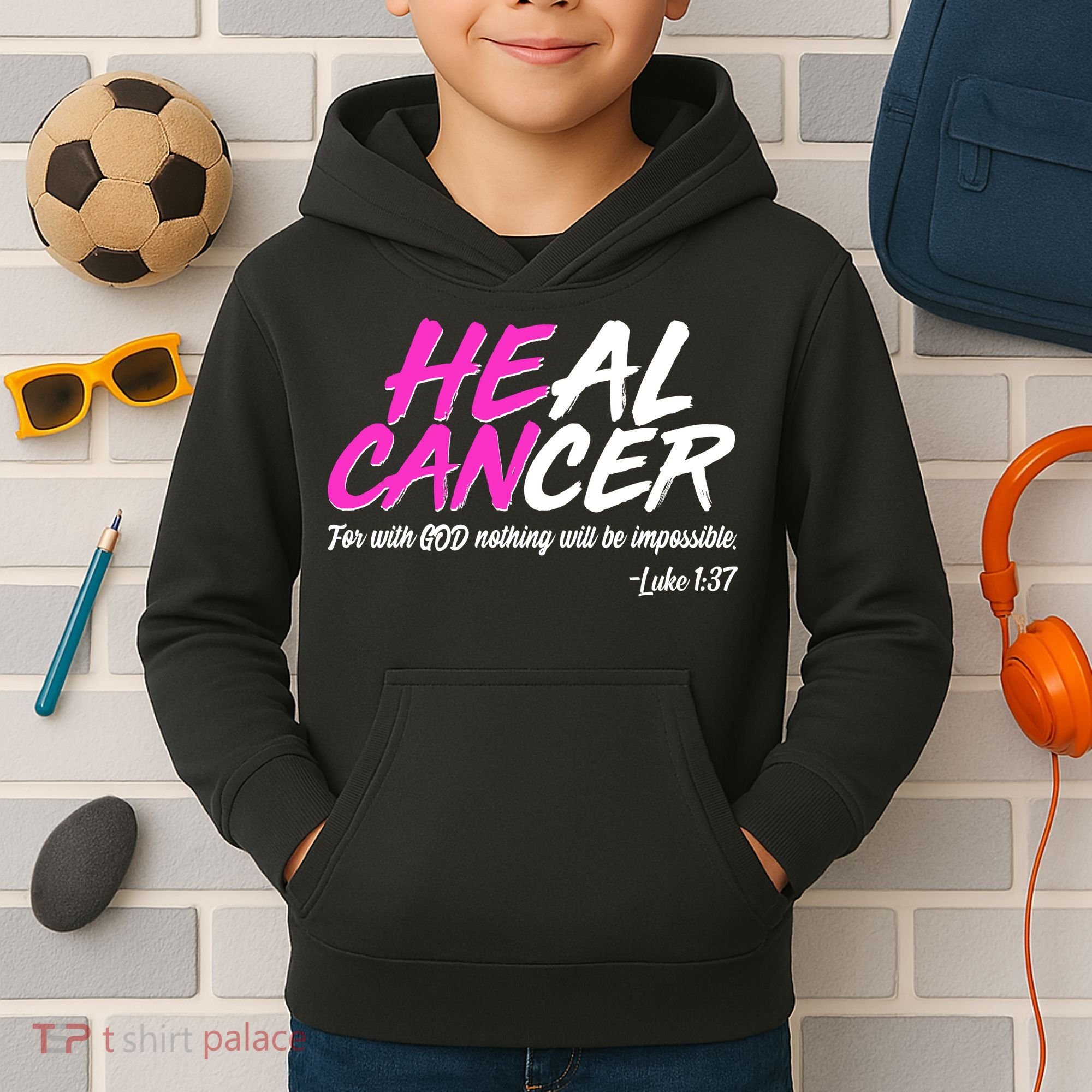 Heal Cancer With God Kids Hoodie