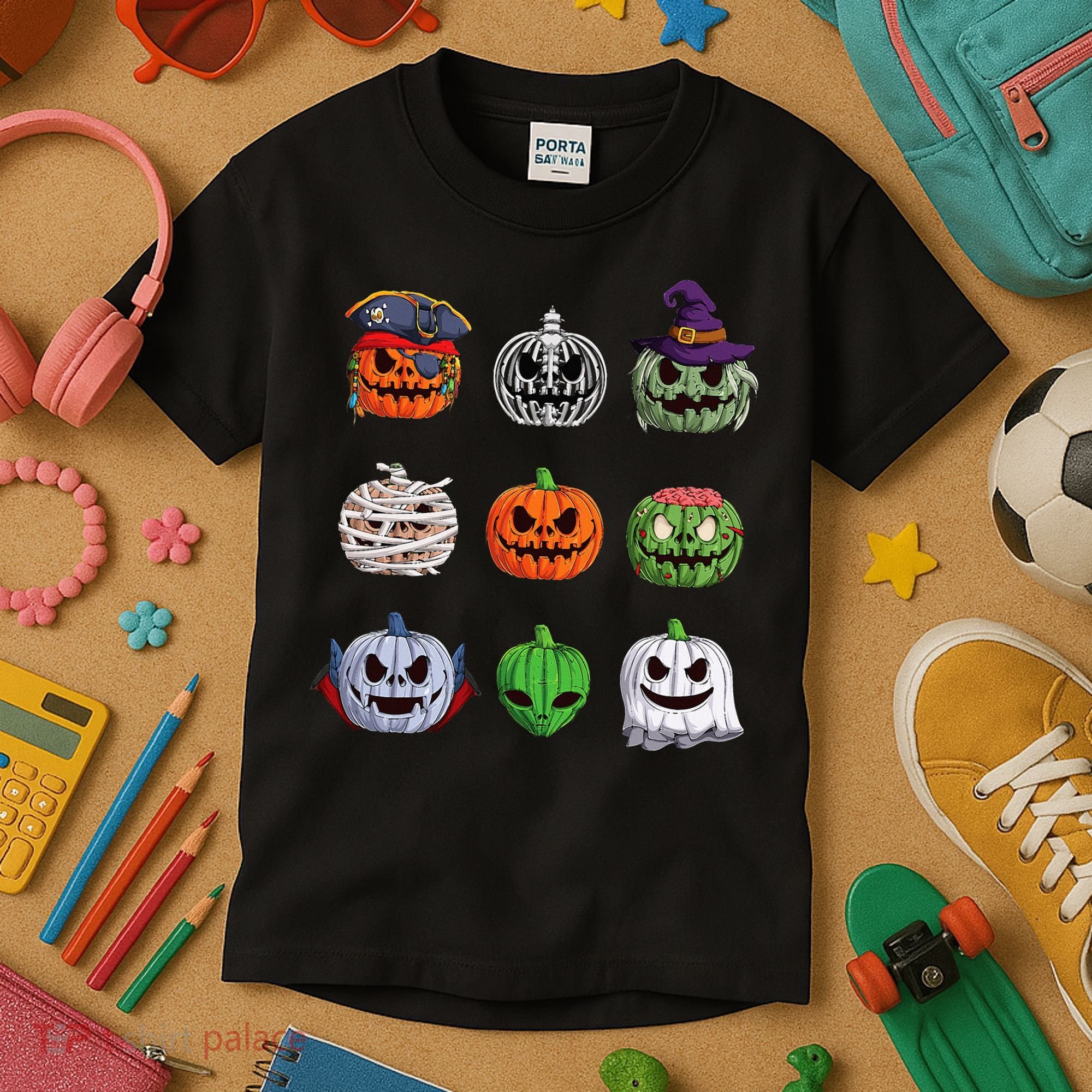 Halloween Costume Women Pumpkin Characters Kids T-Shirt