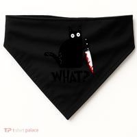 Halloween Cat What Funny Murderous Black Cat With Knife USA-Made Doggie Bandana thumb 0