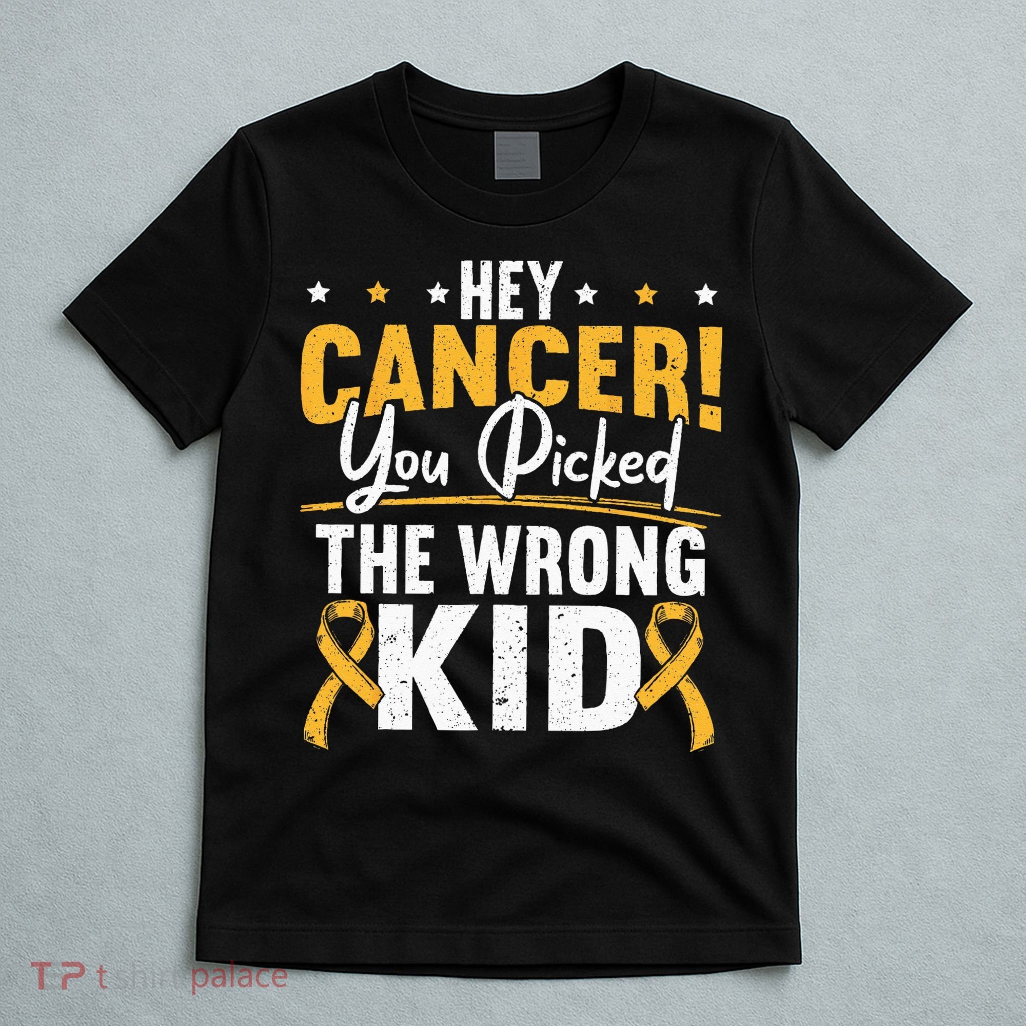 Hey Cancer You Picked The Wrong Childhood Cancer Ribbon T-Shirt