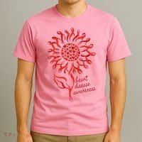 Heart Disease Awareness Red Ribbon Flower T-Shirt thumb 3