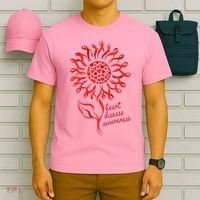 Heart Disease Awareness Red Ribbon Flower T-Shirt thumb 6