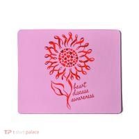 Heart Disease Awareness Red Ribbon Flower Mousepad thumb 0