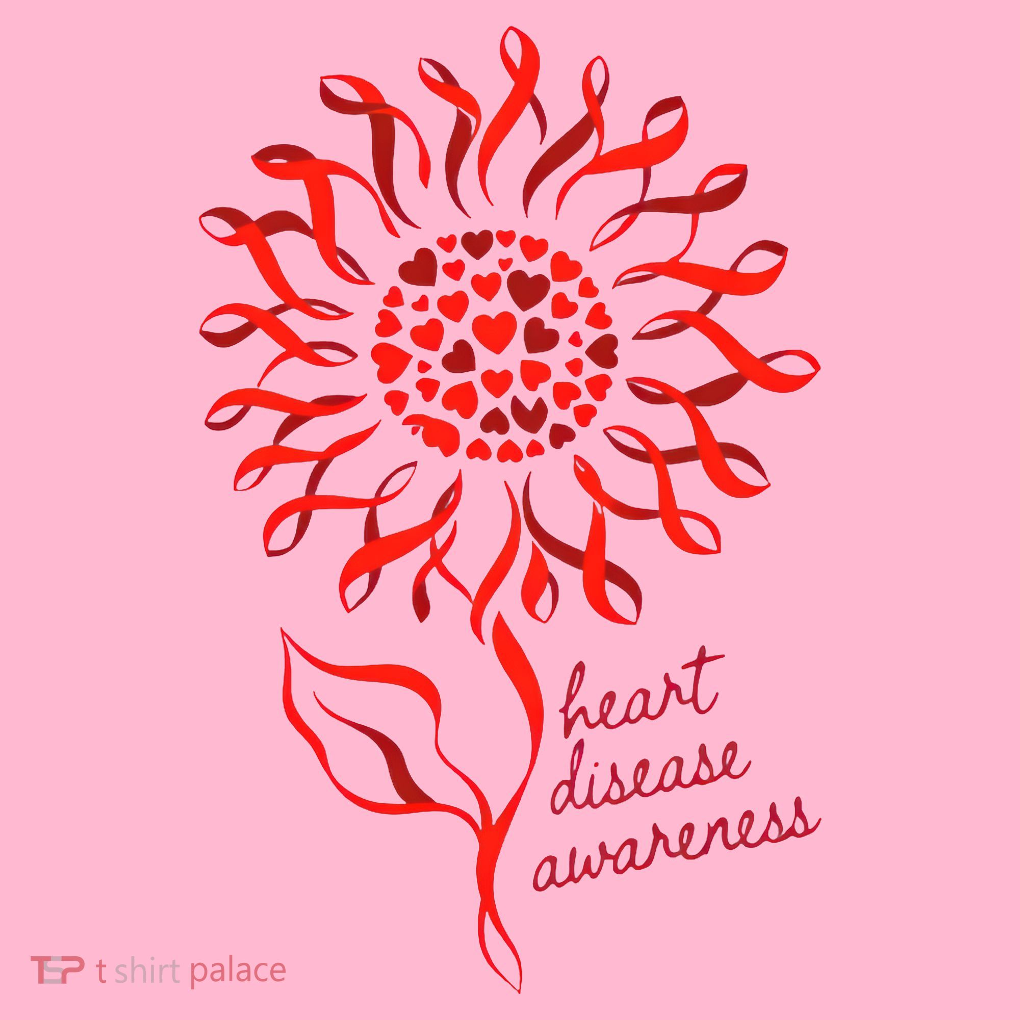 Heart Disease Awareness Red Ribbon Flower Mousepad