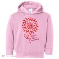 Heart Disease Awareness Red Ribbon Flower Toddler Hoodie thumb 0