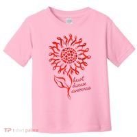 Heart Disease Awareness Red Ribbon Flower Toddler T-Shirt thumb 0