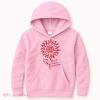 Heart Disease Awareness Red Ribbon Flower Kids Hoodie thumb 0