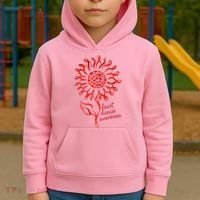 Heart Disease Awareness Red Ribbon Flower Kids Hoodie thumb 2