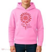 Heart Disease Awareness Red Ribbon Flower Kids Hoodie thumb 4