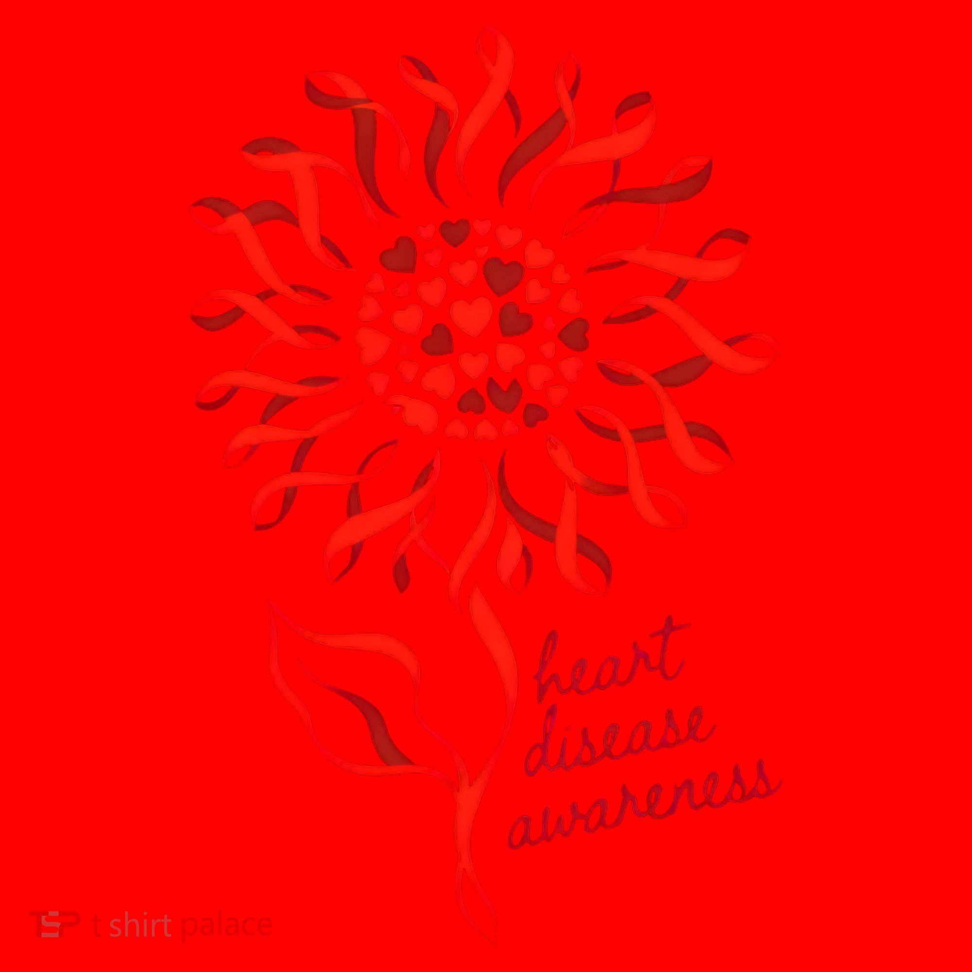 Heart Disease Awareness Red Ribbon Flower Santa Hat