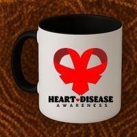 Heart Disease Awareness Red Heart Ribbons Coffee Mug thumb 2