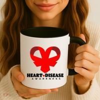 Heart Disease Awareness Red Heart Ribbons Coffee Mug thumb 3
