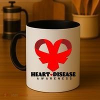 Heart Disease Awareness Red Heart Ribbons Coffee Mug thumb 4
