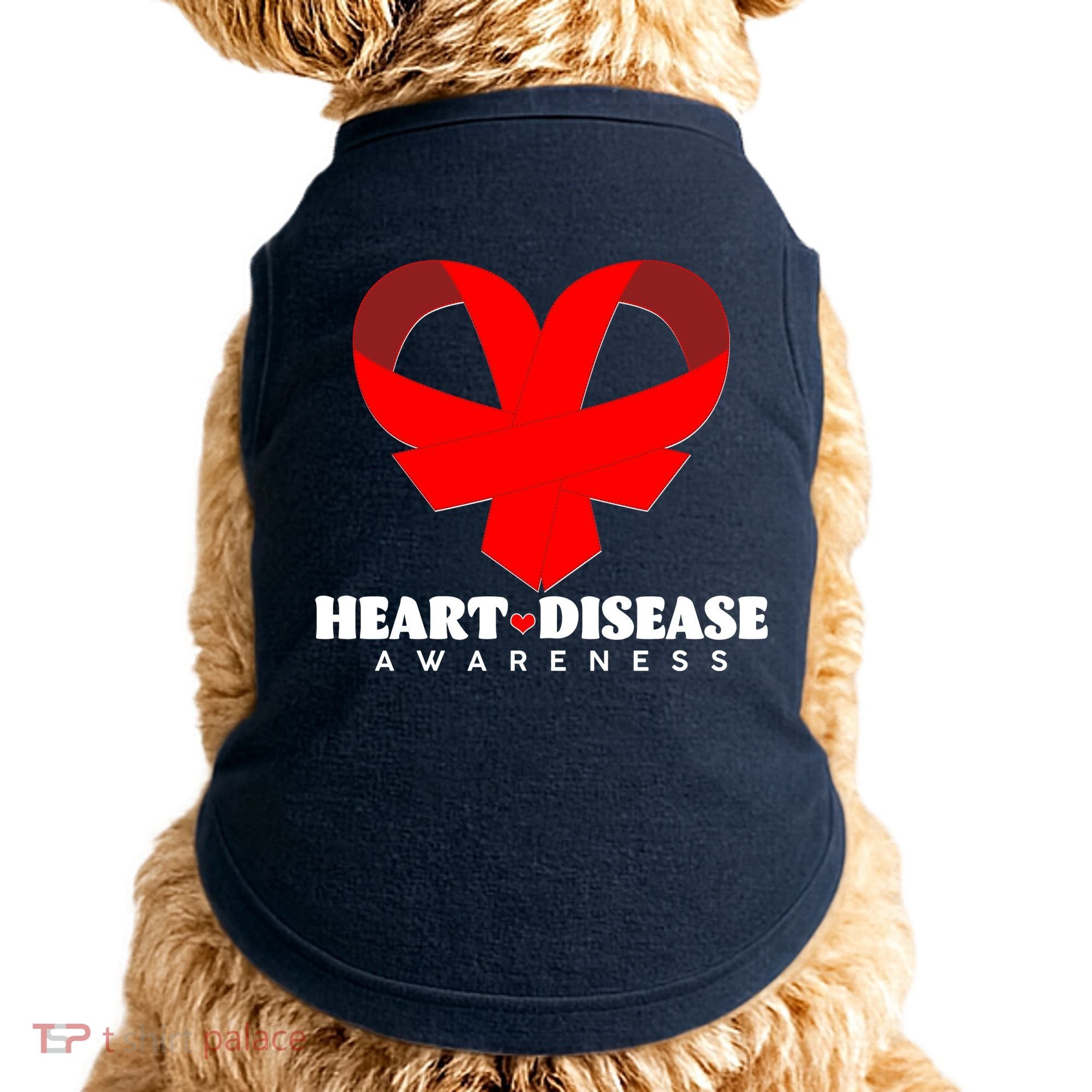 Heart Disease Awareness Red Heart Ribbons Doggie Tank