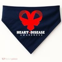 Heart Disease Awareness Red Heart Ribbons USA-Made Doggie Bandana thumb 0