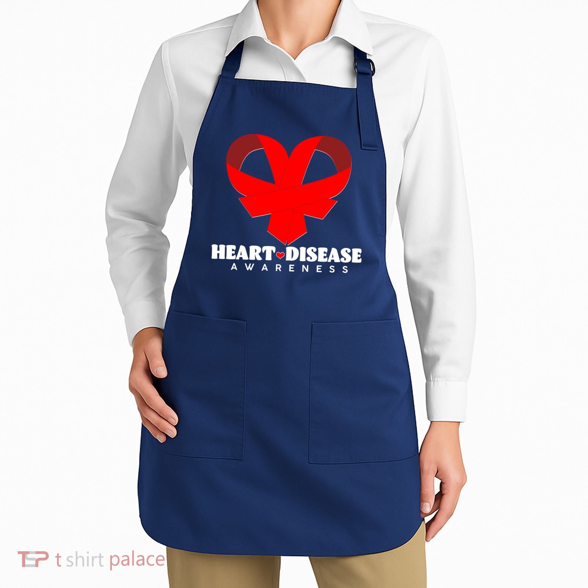 Heart Disease Awareness Red Heart Ribbons Apron