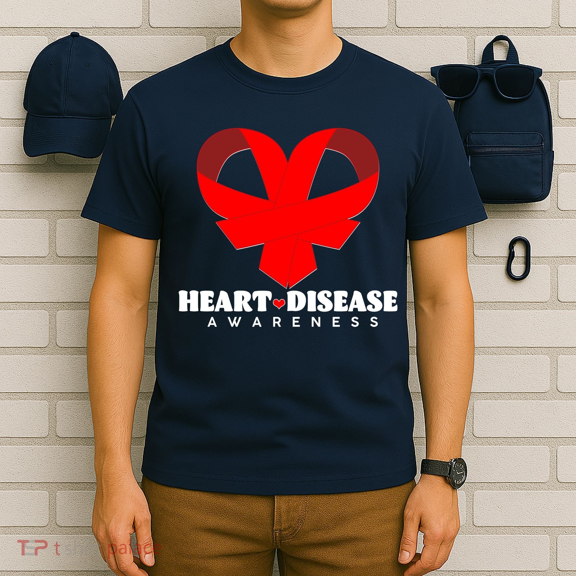 Heart Disease Awareness Red Heart Ribbons T-Shirt