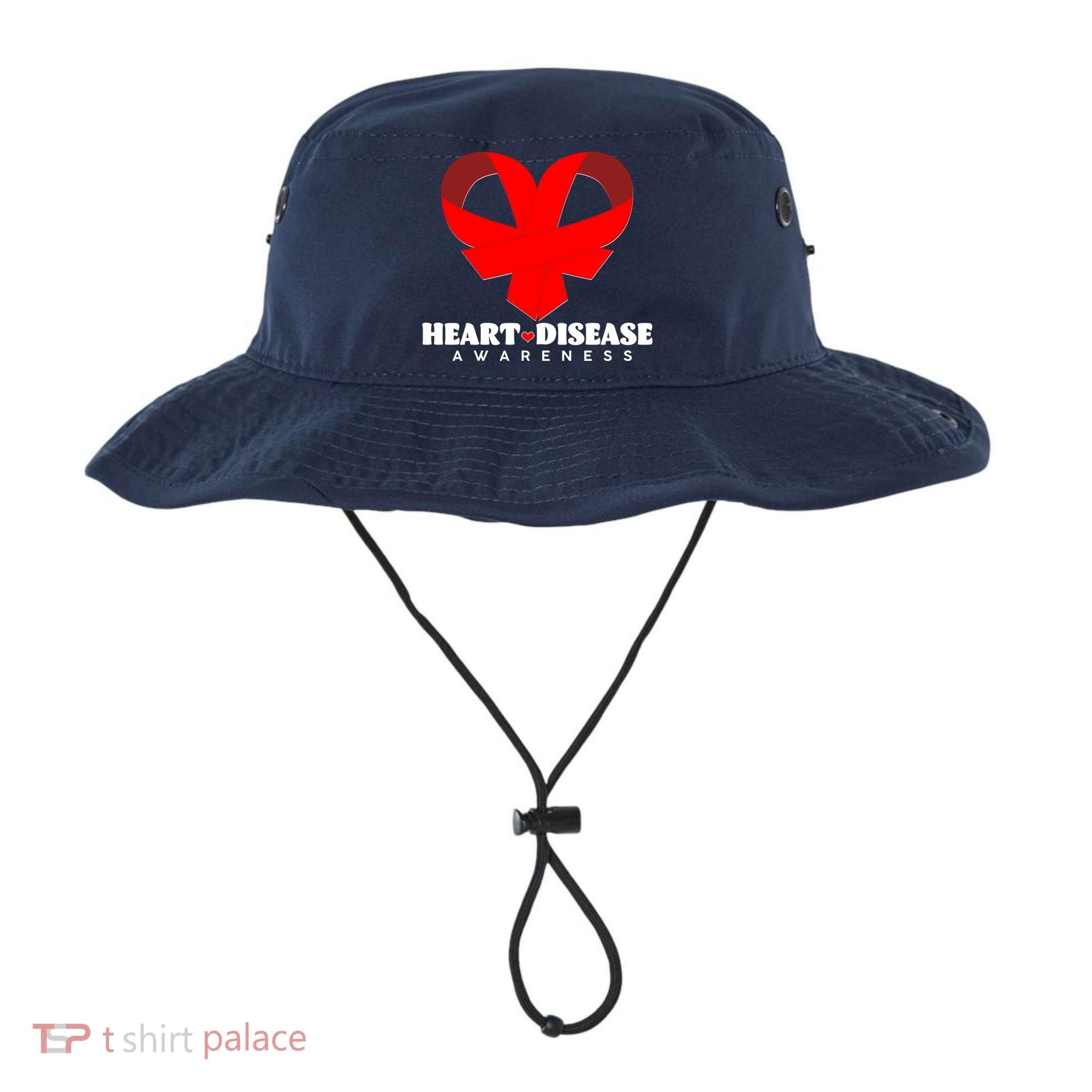 Heart Disease Awareness Red Heart Ribbons Bucket Hat